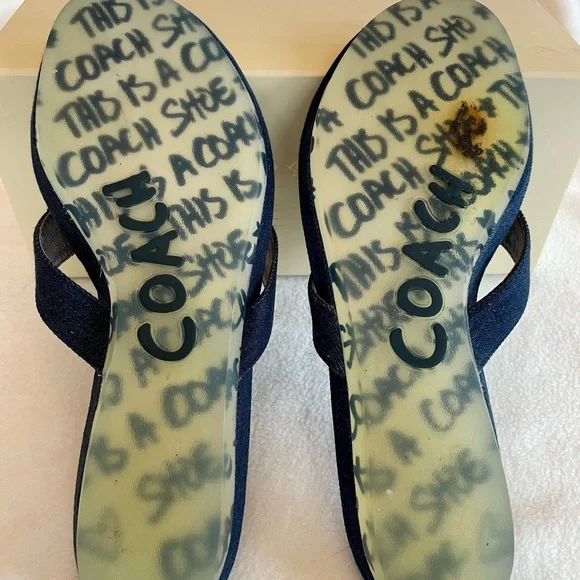 Coach denim sandals with decoration - Picture 3 of 4